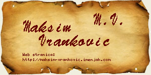 Maksim Vranković vizit kartica